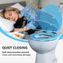 Angol Shiold Glitter Toilet Seat Molded Wood Round Toilet Seat with Quietly Close and Quick Release Hinges, Easy to Clean also Easy to Install (Round 16.5'', Blue)