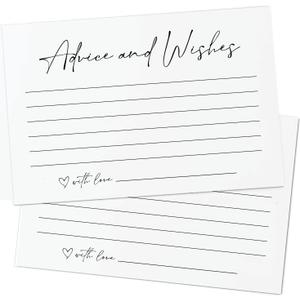 GardenCity Advice and Wishes Cards for Any Event  Well Wishes & Wedding Advice Cards for Bride & Groom, Wedding Reception, Baby Shower, Birthday, Graduation, or Retirement, 50 Pack, Minimalist