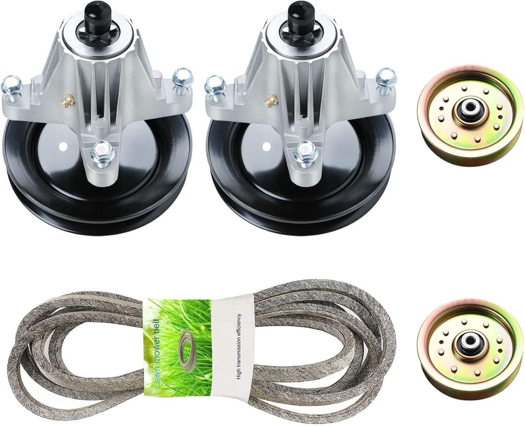 618-04822 918-04822 42" Lawn Mower Deck Rebuild Kit with Belt Fits for Cub Cadet/MTD/Troy-Bilt, 2 Spindles 618-04889 918-04889, 2 Idler Pulley 756-04129B, 956-04129, 1/2" x 96" Deck Belt 754-04060