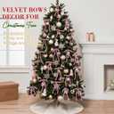 2 x 24 Pcs Pink Velvet Bows Ornaments for Christmas Tree, Vintage Rustic Elegant Velvet Christmas Bows Tree Decorations, Indoor Home Decor for Wreath Mantle Gift Wrap Holiday Decor, 3/8'' W, 5 * 7 inch