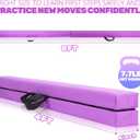 8FT Folding Balance Beam -Gymnastics Floor Beam -Gymnastics Equipment for Kids,Wood core- Anti-Slip Bottom and Carrying Bag for Home
