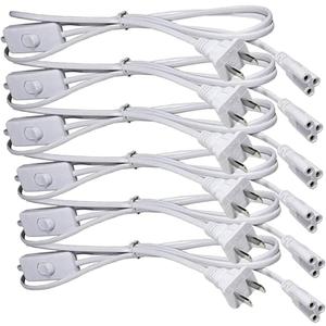 T5 T8 LED Tube Power Extension Cable with On/Off Switch,LED T5/T8 Light Tube Integrated LED Light Fixture Extension Cable Wire (6FT/1.8M) (6)