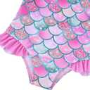 Vieille Toddler Girls Swimsuits Ruffle Bathing Suits One Piece Swimwear 2-6T (Pink Mermaid)