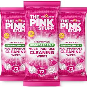 Stardrops The Pink Stuff Miracle Multi-Purpose Cleaning Wipes – 216 Count – Tough on Grease, Grime, and Dirt – All-Purpose Cleaner for Kitchen, Bathroom, and More