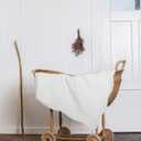  Baby Quilt Personlized Monogram Lightweight Embossed Scalloped Throw Blanket Four Seasons (White)