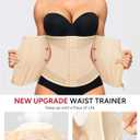 Nebility Waist Trainer for Women Zipper Corset Shapewear Tummy Control Mesh Waist Cincher Faja Body Shaper (Medium, Beige)