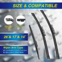 5 PLUS Silicone Windshield Wiper Blades Replacement for 2024 2023 2022 2021 2020 2019 SUBARU Forester Wiper Blades(Set of 3),Automotive Replacement Windshield Wiper Blades-26"/17"/14"