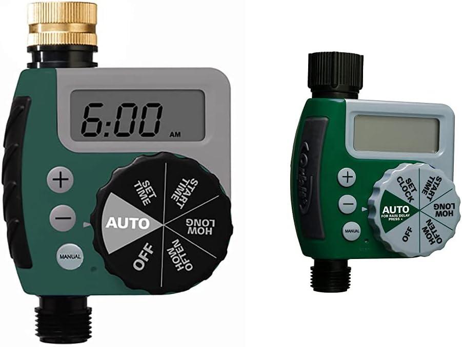 Orbit 62056 One Outlet Single-Dial Hose Watering-timers & 62061Z Single-Outlet Hose Watering Timer, 1, Green