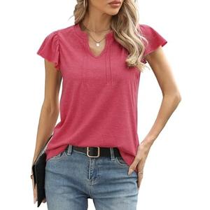 Womens Summer Tank Tops V Neck Waffle Knit Sleeveless Tunic Casual Loose Fit Blouses Shirt Clothes, S