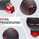Gear Shift Knob, 5/6 Speed Leather Ball Shifter Knob with Adapters, Scratch-Resistant Gearstick Head, Universal for Most Manual Automatic Vehicles (Black)