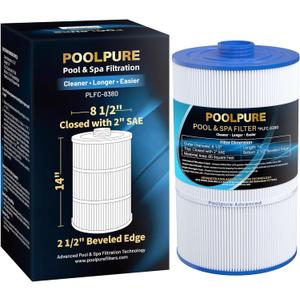 POOLPURE Replacement Filter for Sundance 6540-501, PSD85-2002, Unicel C-8380, Filbur FC-2810, Excel Filters XLS-840, Aladdin 18007, Baleen AK-70031, Magnum SU80, 85 sq.ft Filter Cartridge, Length: 14"