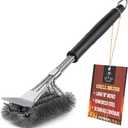 18" Heat Boss Grill Brush and Scraper - 3 Rows of Reinforced Stainless Steel Bristles - Best Heavy Duty Outdoor Grill Brush for All Grill Types - Long 18" BBQ Grill Brush Handle - by Zulay Kitchen