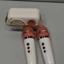 Retro Bluetooth Karaoke Speaker with Dual Wireless Microphones - Portable Rechargeable 1200mAh Battery, 10W HD Sound & 6 Voice Modes for Home Parties, Kids Gifts, Travel, Car Singing(White)