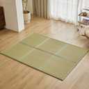 Japanese Tatami Mat,(Queen, 79" x 59" x 0.5") 100% Rush Grass Portable Folding Mat Futon Mattress Firm Traditional Floor Bed (Queen), 4'11" x 6'7"