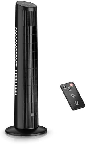 Manastin Tower Fan for Bedroom, Oscillating Fan with Remote, 25ft/s, 25dB Quiet, 3 Speeds&Modes, 15H Timer, 33" Cooling Fans that Blow Cold Air