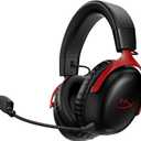 HyperX Cloud III Wireless  Gaming Headset for PC, PS5, PS4, up to 120-hour Battery, 2.4GHz Wireless, DTS Spatial Audio, 53mm Angled Drivers, Memory Foam, Durable Frame, 10mm Microphone, Black/Red (Regular)