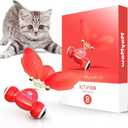 Duasdne Interactive Cat Toys The Kitifish Rechargeable Automatic Cat Toy with Feather and Bell for Indoor Cats Fast Rolling on Carpet,Motion Activate Cat Toys