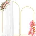 Metal Arch Backdrop Stand, 7.2FT+6FT Wedding Arch Frame, Balloon Arch Backdrop Stand Set of 2, Gold Wedding Arch Backdrop Stand for Wedding Birthday Party Baby Shower Graduation Ceremony Decor