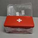 First Aid Medicine Box, First Aid Kit Supplies Bin, Metal Medicine Storage Tin, First Aid Empty Box with Safety Lock for Home Emergency Tool Set-Red