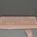 seenda Wireless Bluetooth Keyboard and Mouse Combo, COE200 Ergonomic Wireless Keyboard Mouse with Wrist Rest, Multi-Device Connection, Full-Size Compatible for Computer/Laptop/Mac/MacBook, Pink