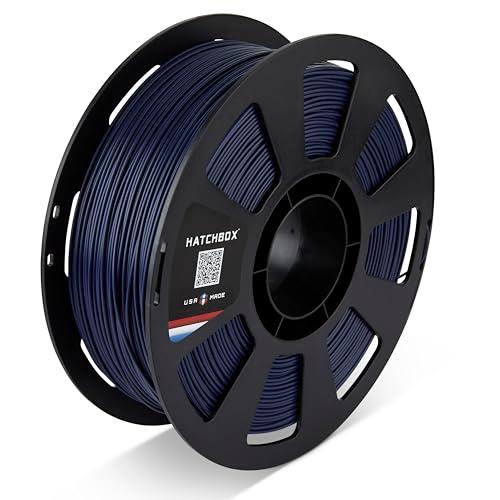 HATCHBOX PLA MAX V2 Dark Blue 3D Printer Filament Made in The USA, 1.75mm Diameter 1 KG Spool, Premium USA Made 3D Printing Filament