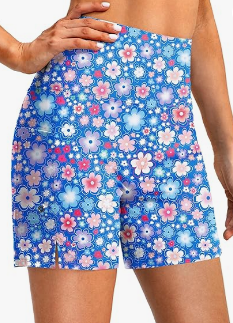 G Gradual Women's 5" High Waisted Swim Board Shorts with Phone Pockets UPF 50+ Quick Dry Beach Shorts for Women with Liner,XL