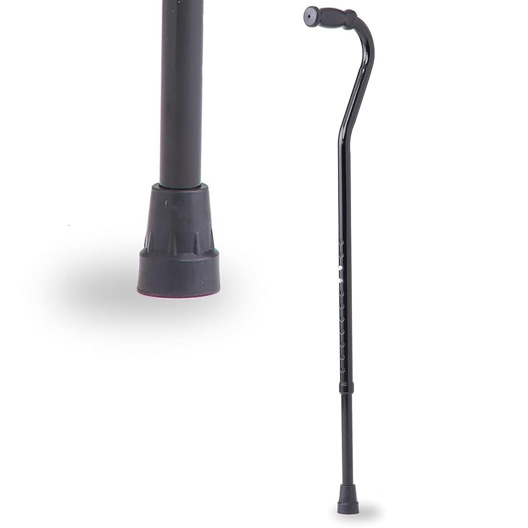 Medline Tall Steel Bariatric Heavy Duty Offset Handle Cane, Adjusts 3748", 500 lbs. Capacity, for Men & Women with Foot & Leg Injuries, Walking Cane & Stick for Adults and Elderly, Black