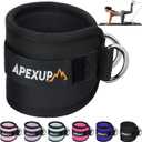 APEXUP Ankle Strap for Cable Machine, Ankle Resistance Bands, Cable Kick Back Ankle Straps for Gym, Glute Workouts, Leg Extensions, Adjustable Straps with Neoprene Padding