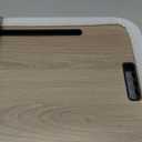 Foldable Lap Desk, Laptop Bed Desk, Portable Lap Table, Laptop Bed Table with Cup Holder & Tablet Slot & Lifting Handle for Working Writing Drawing & Eating - Gray Wood