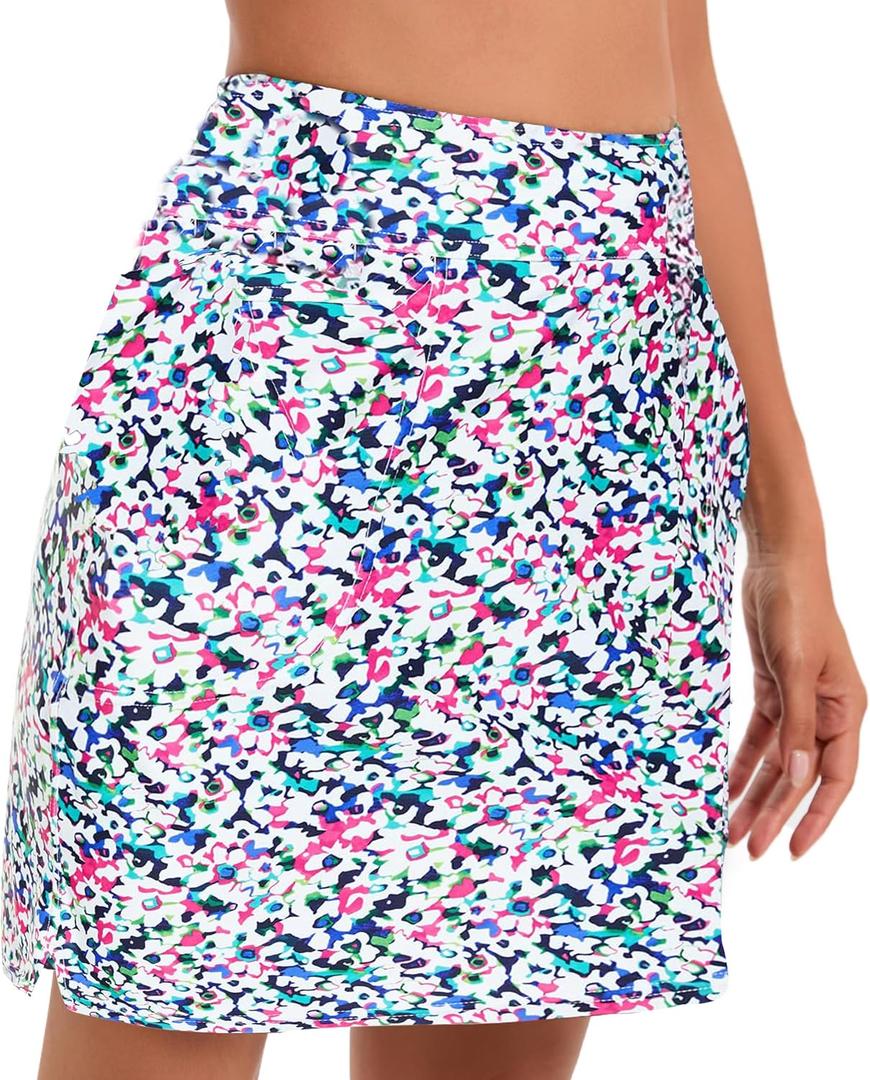 Oyamiki Women's Active Athletic Skort Lightweight Tennis Skirt Perfect for Running Training Sports Golf (White, S)