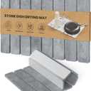 Stone Drying Mat for Kitchen Counter - Collapsible Diatomaceous Earth Dish Drying Stone - Fast Absorbent Stone Dish Drying Mat for Dishes and Pots (Gray)