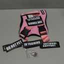 Service Dog Vest Harness+ID Tag+10 Patches,Metal Serivce Dog Tag&Reflective Emotional Support Dog Vest with Handle for Medium Dogs,Easy Put On/Off for Training/Walking/Everyday Pink M