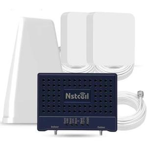 Cell Phone Booster for Home & Multiroom | Up to 8,000 sq ft|Boost Cellular Signal for All U.S. Carriers | Cell Phone Signal Boosters with 2 Inside Antennas | FCC Approved
