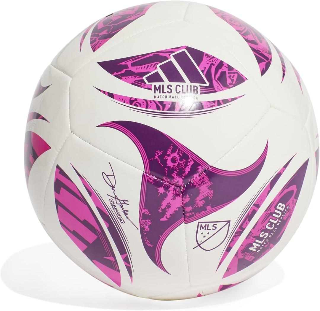 adidas Unisex MLS Soccer Ball (5, White/Purple Burst/Glory Purple)
