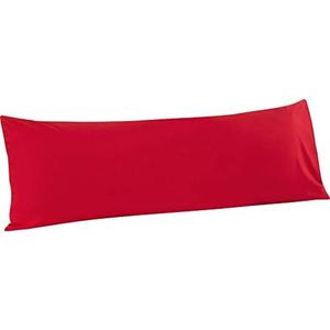 FLXXIE Body Pillow Cover - Super Soft Microfiber 20x54 Body Pillow Case - Envelope Closure, Wrinkle, Stain Resistant Red Body Pillow Cover, 20x54, Red
