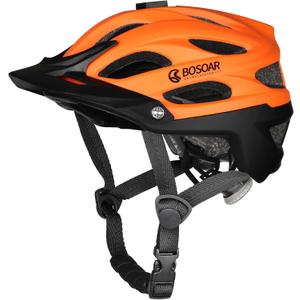 Mountain Bike Helmet,Adult Cycling Helmet with Camera Mount and Detachable Visor for Men Women Youth,Suggested Fit 55-61 Cm (orange)
