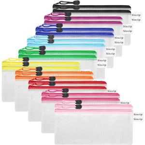 20 Pack Multicolored Zipper Mesh Pouch, Zipper Pencil Pouches Pen Bags, Multipurpose Travel Bags for Cosmetic School Office Supplies and Travel Accessories, 10 Colors (Assorted B)