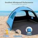 NXONE Beach Tent Sun Shelter with UPF 50+ UV Protection, Lightweight Easy Setup Portable Beach Canopy for Family, Large Space for Beach, Camping & Outdoor, 3/4/6 Person