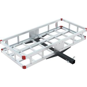 Aluminum Hitch Cargo Carrier, 49.21" x 22.36" x 7.09" Trailer Hitch Cargo Carrier Hitchs Mount Cargos Hitchs Carriers Basket, 500lbs Capacity, Fit 2" Receiver for Suvs Trucks Vans Pickups Camping