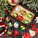 RoundFunny 12 Pcs Christmas Ball Ornaments 2.36 Inch Ornaments Glittering Plastic Hanging Decorations Elf Balls Swirl Candy Cane Peppermint Red and Green Christmas Tree Pendants for Xmas Tree Decor
