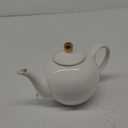 30oz White Porcelain Teapot, Classic design tea pot with Gold Trim, Beautiful white teapots for loose leaf tea and tea bags, Tea Party friendly