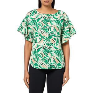 Anne Klein Womens Women's Flutter Sleeve Printed Top (S)