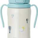 GROSMIMI Insulated 316 Stainless Steel Spill Proof Straw Cup, Water bottle with Flip Top for Toddlers, BPA Free (air balloon, 10oz)