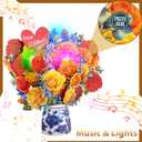 Elegant Roses Light and Music Pop Up Card, 12 Inches Flowers 3D Greeting Card, Happy Mother's Day, Gift For Mother, Grandma, Mom, Stepmom, Wife, Women, Includes Envelope & Message Note