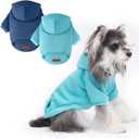 2 Pack Dog Hoodie Warm Hood Dog Sweater Cold Weather Small Dogs Sweatshirt Comfort Pet Clothes for Small Medium Dogs with Pockets Cats Chihuahua Clothes for Male Female Girl Boy Sporty Daily Wear (M (Back: 11.4",Chest: 16.9", 5.8-8.8 lbs ), Navy+Blue)