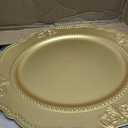 Maxdot 50 Pcs Gold Charger Plates Bulk 13 Inch Plastic Round Dinner Plate Chargers for Wedding Birthday Party Banquet Event Tabletop Decoration Table Setting (Retro), 33 x 33 cm