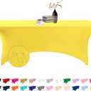Spandex 6ft Waterproof Table Cover for Party,Wedding, Banquet, and Events(Yellow) (72" x 30" (Rectangular))
