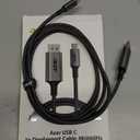 acer USB C to DisplayPort Cable 6.6 FT (4K@60HZ 2K@165Hz), Type-C to DisplayPort Cord (Sturdy Aluminum, Plug & Play) Thunderbolt 3/4/5 Compatible with MacBook Pro/Air, iPhone 16 Pro/Max, XPS, Surface