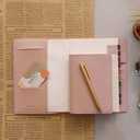 Planner Cover for A6, Soft Travelers Notebook Faux Leather Cover for Notebook,(4.1"x5.8"),Pink (pink, A6)