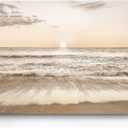SunFlax Coastal Beach Canvas Wall Art: Sea Waves Painting Sunset Ocean Scenery Pictures Contemporary Tropical Nature Photography Prints Modern Seascape Artwork for Bedroom Bathroom Living Room, 24"L x 16"W